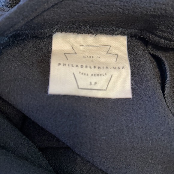 Free People Black Jumpsuit Wide Leg Sz Small Tie Back Spaghetti Strap Babydoll - Picture 10 of 10